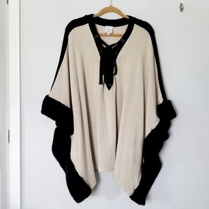 Faux Fur Lined Poncho